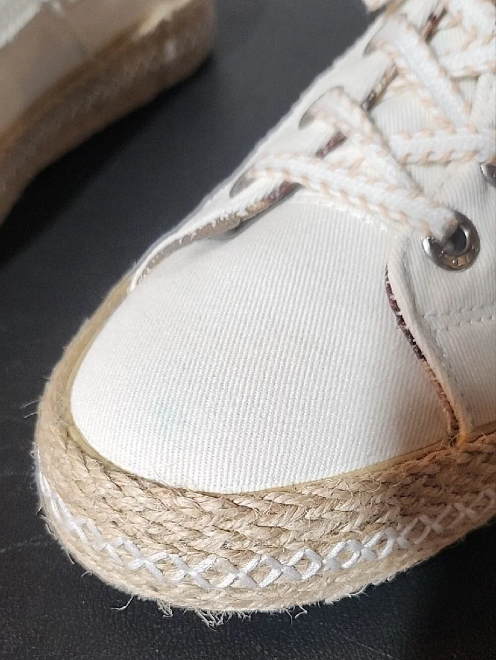 Cream Canvas Espadrille Sneakers